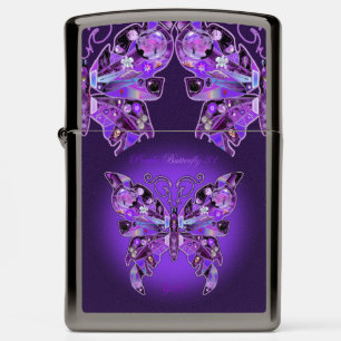 Purple Butterfly 31 Zippo Lighter