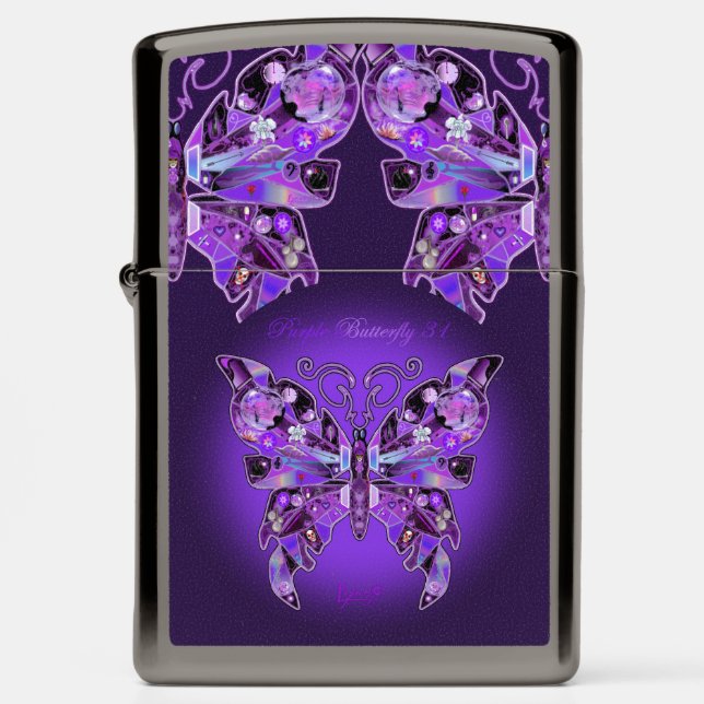 Purple Butterfly 31 Zippo Lighter (Front)