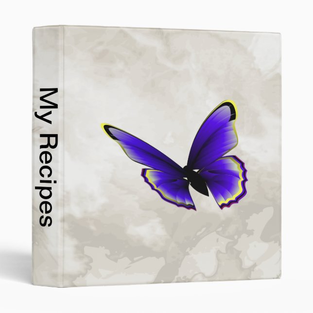 Purple Butterfly 3 Ring Binder (Front/Spine)