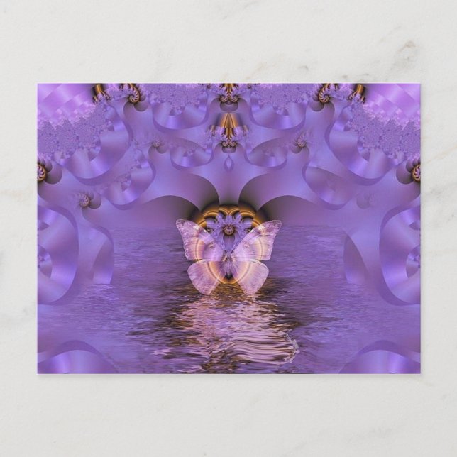 Purple Butterfly Abstract Postcard (Front)
