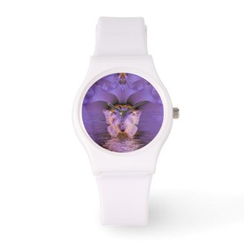 Purple Butterfly Abstract Watch by FunWithFibro at Zazzle