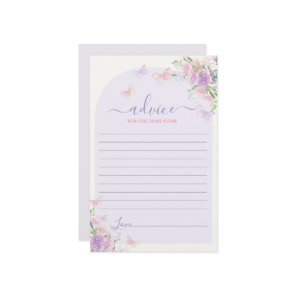 Purple Butterfly Advice for the Mom To Be card