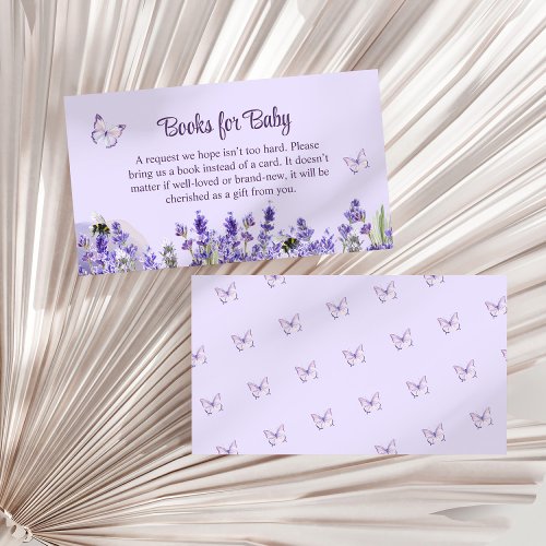 Purple Butterfly and Flower Garden Books for Baby Enclosure Card
