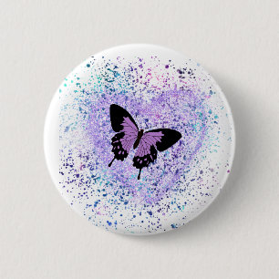 Purple Butterfly and Paint Button