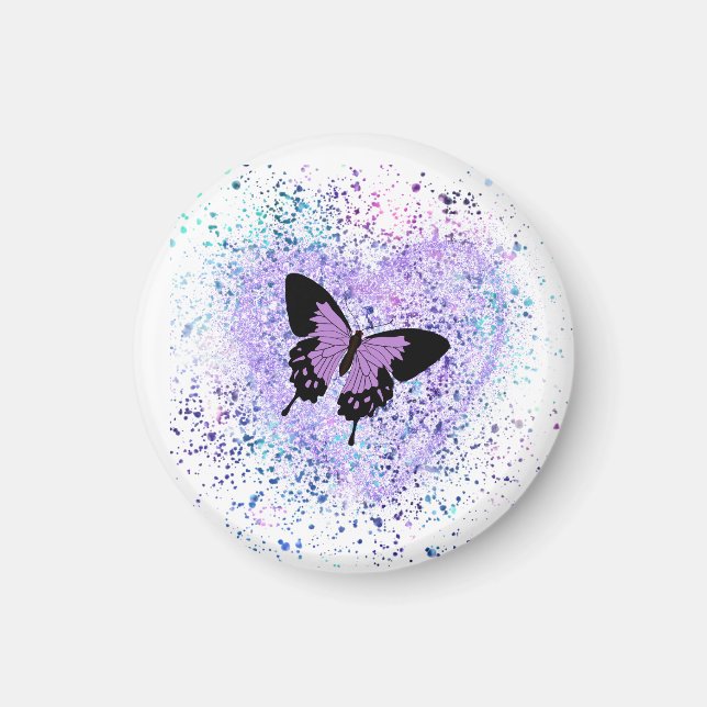 Purple Butterfly and Paint Magnet (Front)