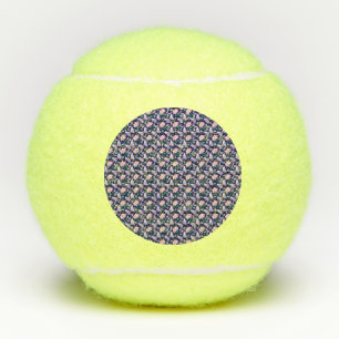Purple Butterfly and Pink Floral Pattern Tennis Balls