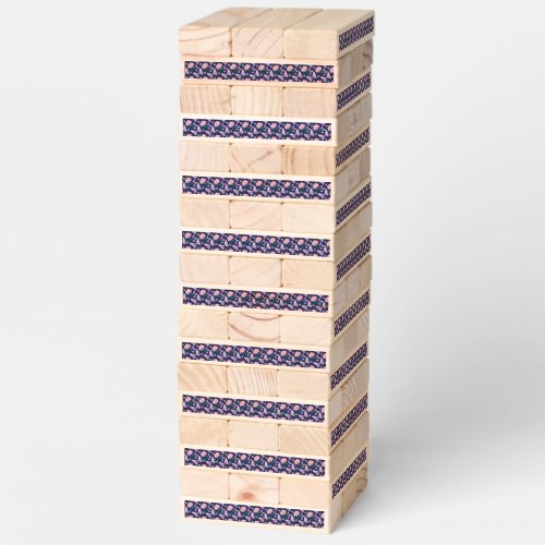 Purple Butterfly and Pink Floral Pattern  Topple Tower