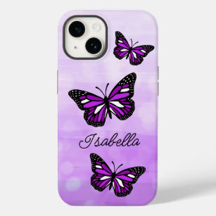 Purple Butterfly and Your Name Personalized    Case-Mate iPhone 14 Case