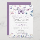 Purple Butterfly Baby Girl Baby Shower Invitation