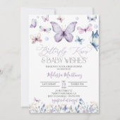 Purple Butterfly Baby Girl Baby Shower Invitation (Front)
