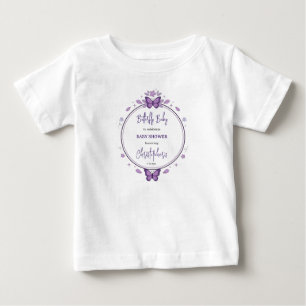 Purple Butterfly Baby Girl Baby Shower T-Shirt