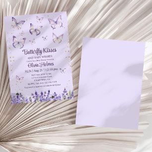 Purple Butterfly Baby Girl Shower Invitation