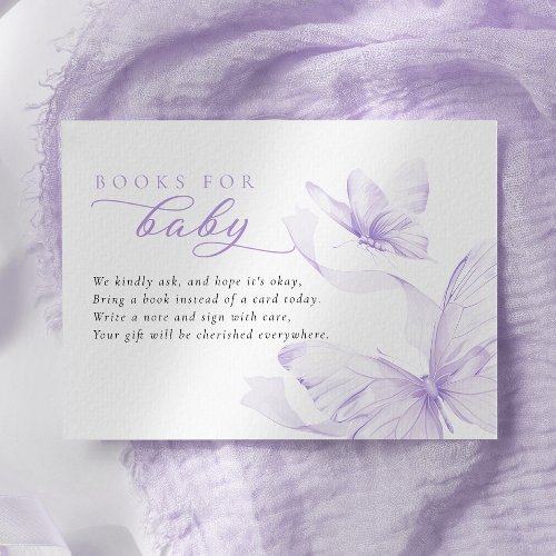 Purple Butterfly Baby Shower Books for Baby