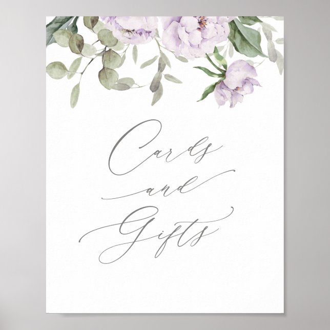 Purple Butterfly Baby Shower Cards and Gifts Poster (Front)