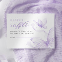 Purple Butterfly Baby Shower Diaper Raffle