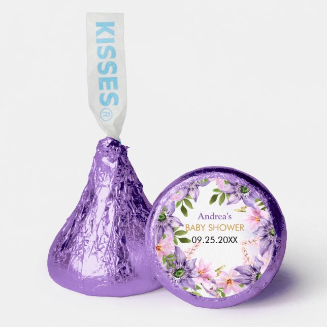 Purple Butterfly Baby Shower Hershey®'s Kisses® (Front)
