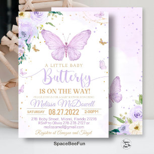 Purple Butterfly Baby Shower Invitation Girl invit