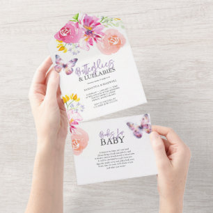 Purple Butterfly Baby Shower Invitations