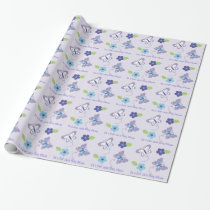 Purple Butterfly Baby Shower Wrapping Paper