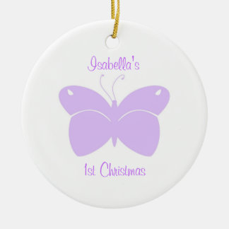 Purple Butterfly Baby's 1st Christmas Ornament