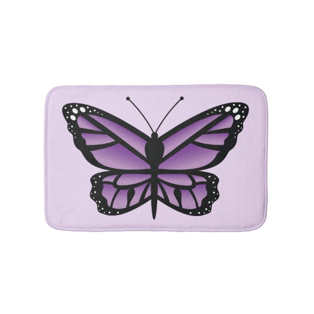 Purple Butterfly Bath Mat (Front)