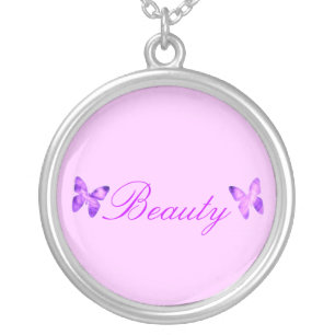 Purple Butterfly Beauty Round Necklace