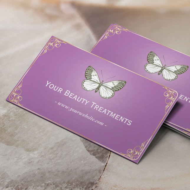 Purple Butterfly Beauty Treatments Business card (Creator Uploaded)
