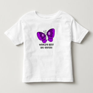 Purple Butterfly Best Big Sister Toddler Dress T-shirt