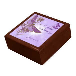 Purple Butterfly Birthday Gift Box