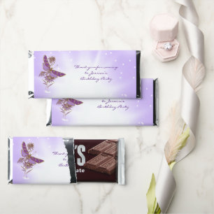 Purple Butterfly Birthday Hershey Bar Favors