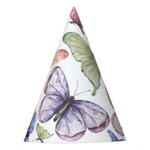 Purple Butterfly Birthday Party Hat