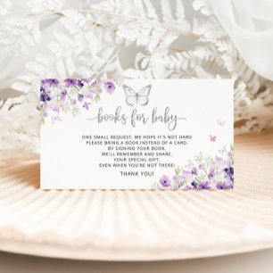 Purple butterfly books for baby ticket enclosure card