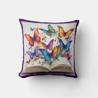 Purple Butterfly Books Pillow