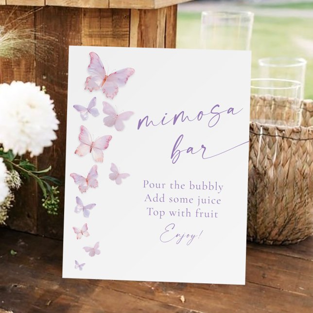 Purple Butterfly Bridal Shower Mimosa Bar Foam Board (Creator Uploaded)