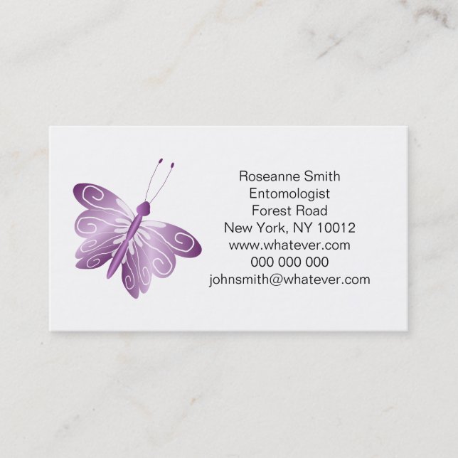 Purple Butterfly Business Card (Front)
