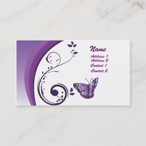 Customizable Purple Butterfly Business Card