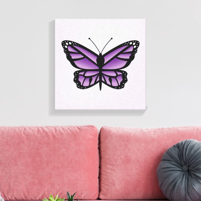 Purple Butterfly Canvas Print (Insitu(LivingRoom))