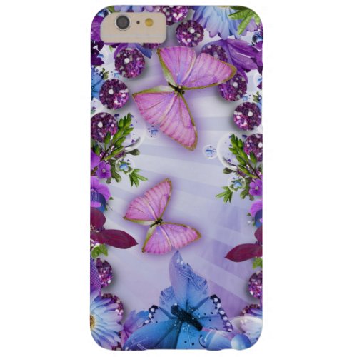 Purple Butterfly Barely There iPhone 6 Plus Case