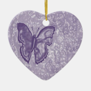 Purple Butterfly Ceramic Ornament