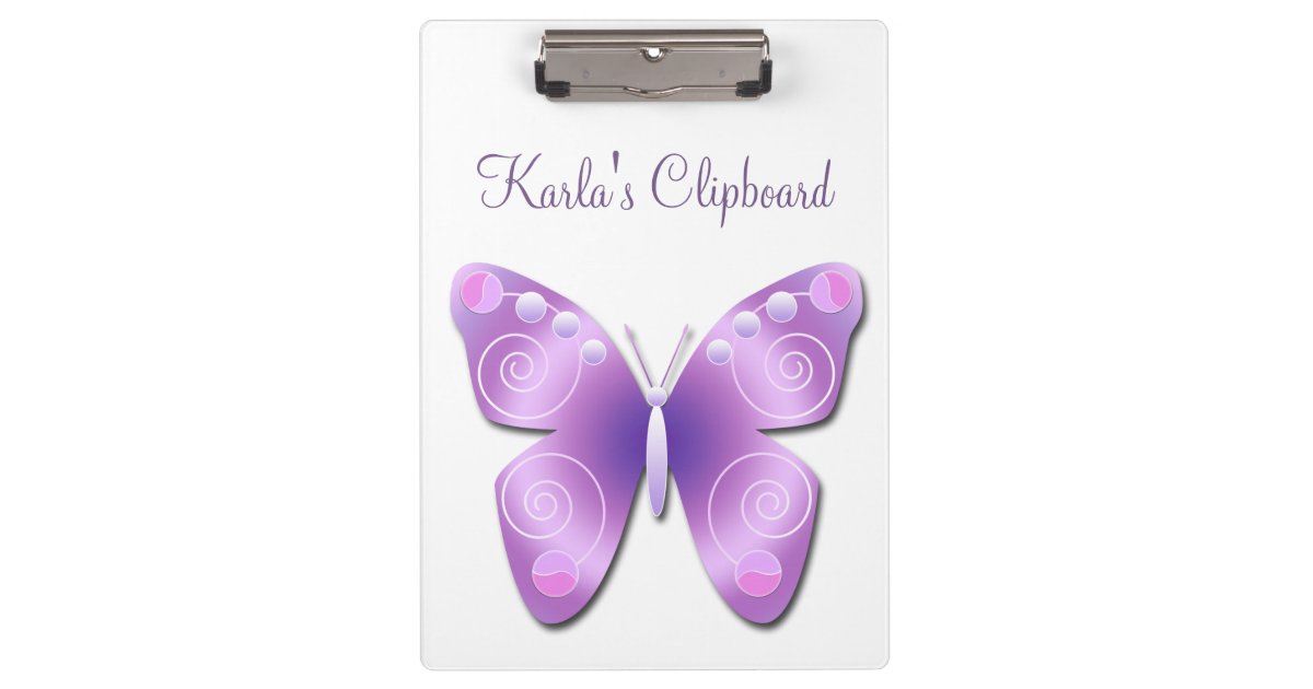 Purple Butterfly Clipboard