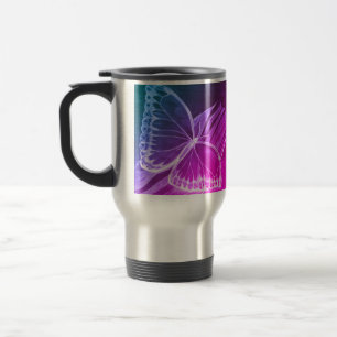 Purple Butterfly Coffee Travel Mug