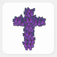 Easter Violet Cross Stickers, Zazzle