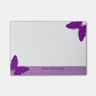 Purple Butterfly Custom Text Purple Background Post-it Notes