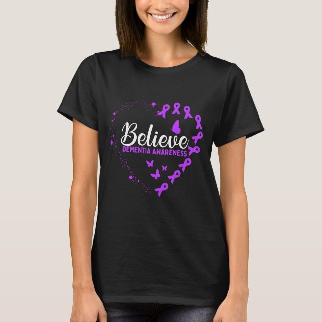 Purple Butterfly Dementia Awareness T-Shirt (Front)