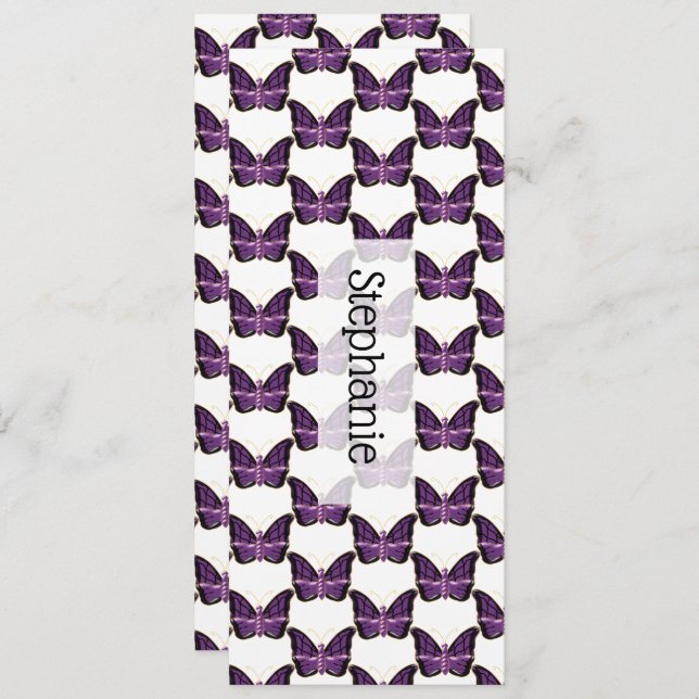 Purple Butterfly Design Bookmark (Front/Back)
