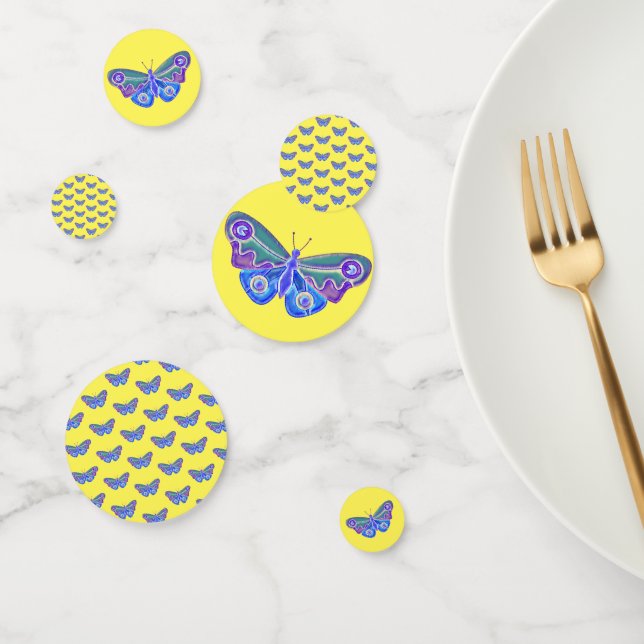 Purple Butterfly Drawing Confetti (Group)