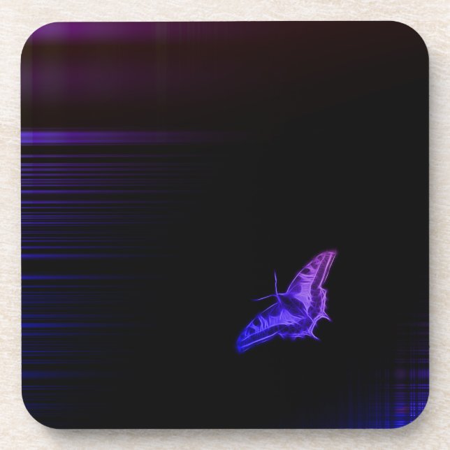 Purple Butterfly Drink Coaster (Front)