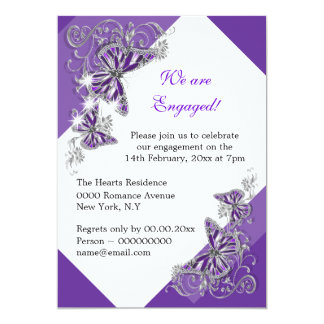 Purple butterfly engagement wedding anniversary card
