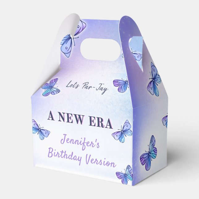 Purple Butterfly Eras Birthday Party Favor Box (Front Side)