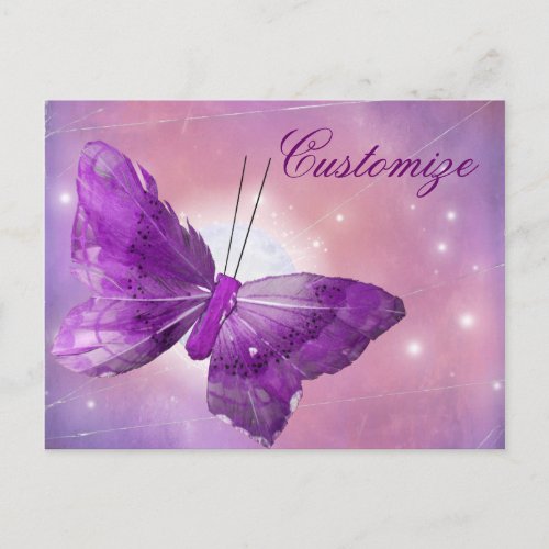 Purple Butterfly Fantasy Moon Designs Postcard